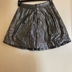 GapKids Metallic Gray A-Line Pleated Skirt Size 18